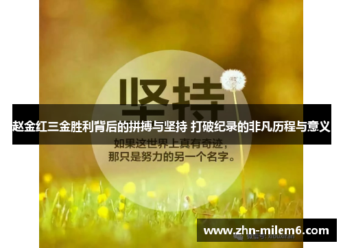 赵金红三金胜利背后的拼搏与坚持 打破纪录的非凡历程与意义
