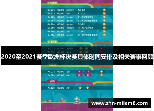 2020至2021赛季欧洲杯决赛具体时间安排及相关赛事回顾